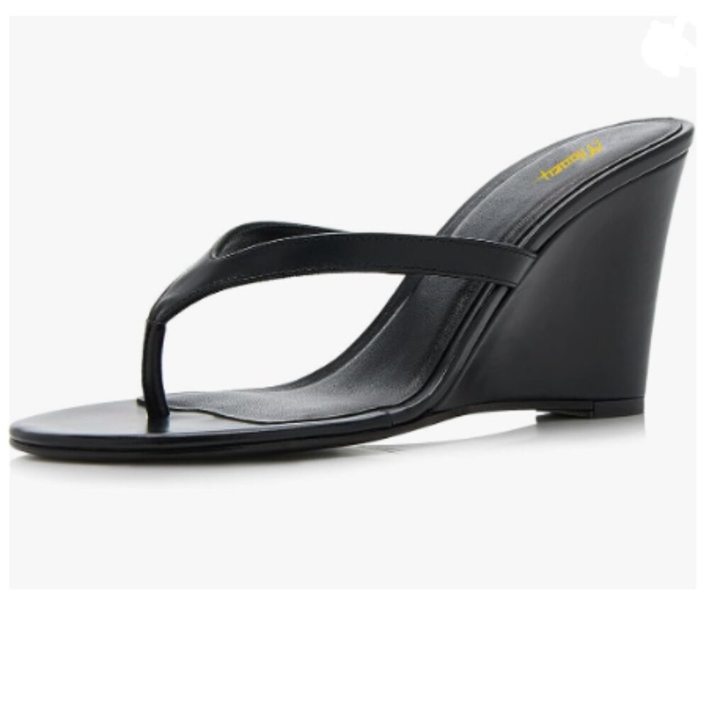 Black Wedge Sandals